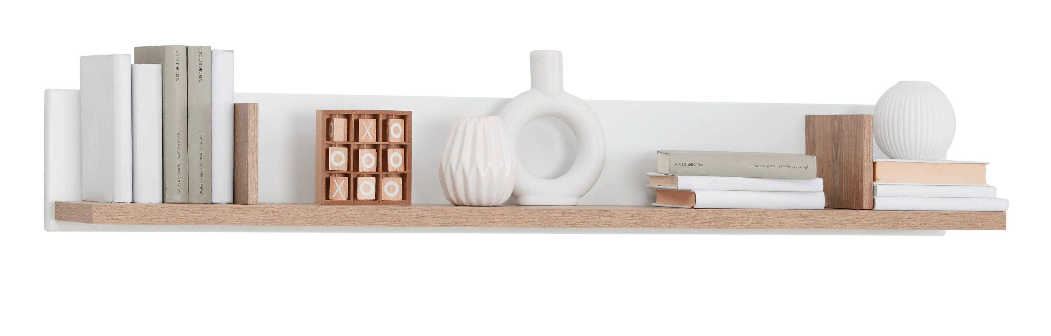 Wandboard Liverpool B: 144 cm Holzdekor Weiß - Eichefarben, MODERN, Holzwerkstoff (144/20/22cm)