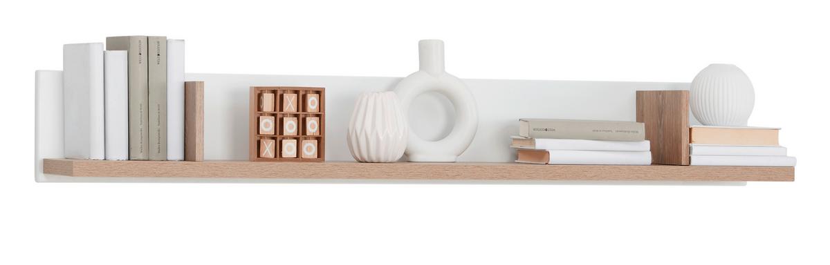 Wandboard Liverpool B: 144 cm Holzdekor Weiß - Eichefarben, MODERN, Holzwerkstoff (144/20/22cm)