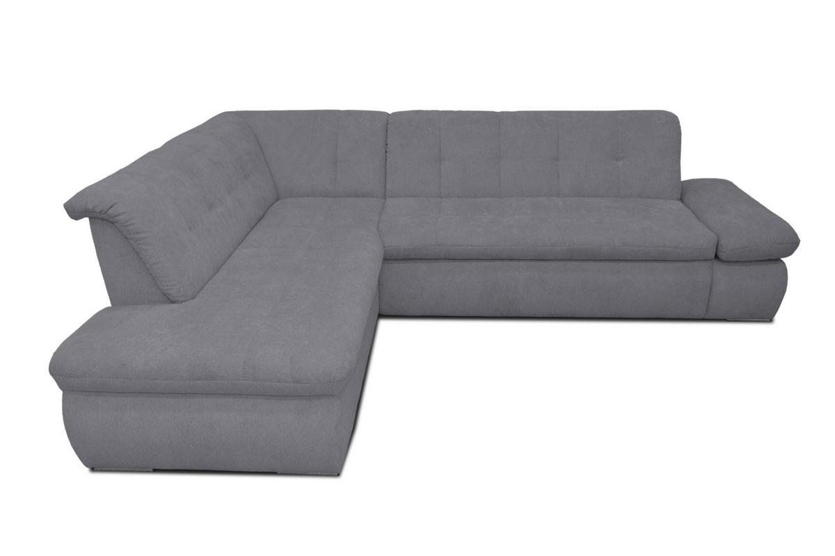 Ecksofa Moric Dunkelgrau Mikrofaser - Chromfarben/Dunkelgrau, KONVENTIONELL, Textil (216/273cm) - MID.YOU