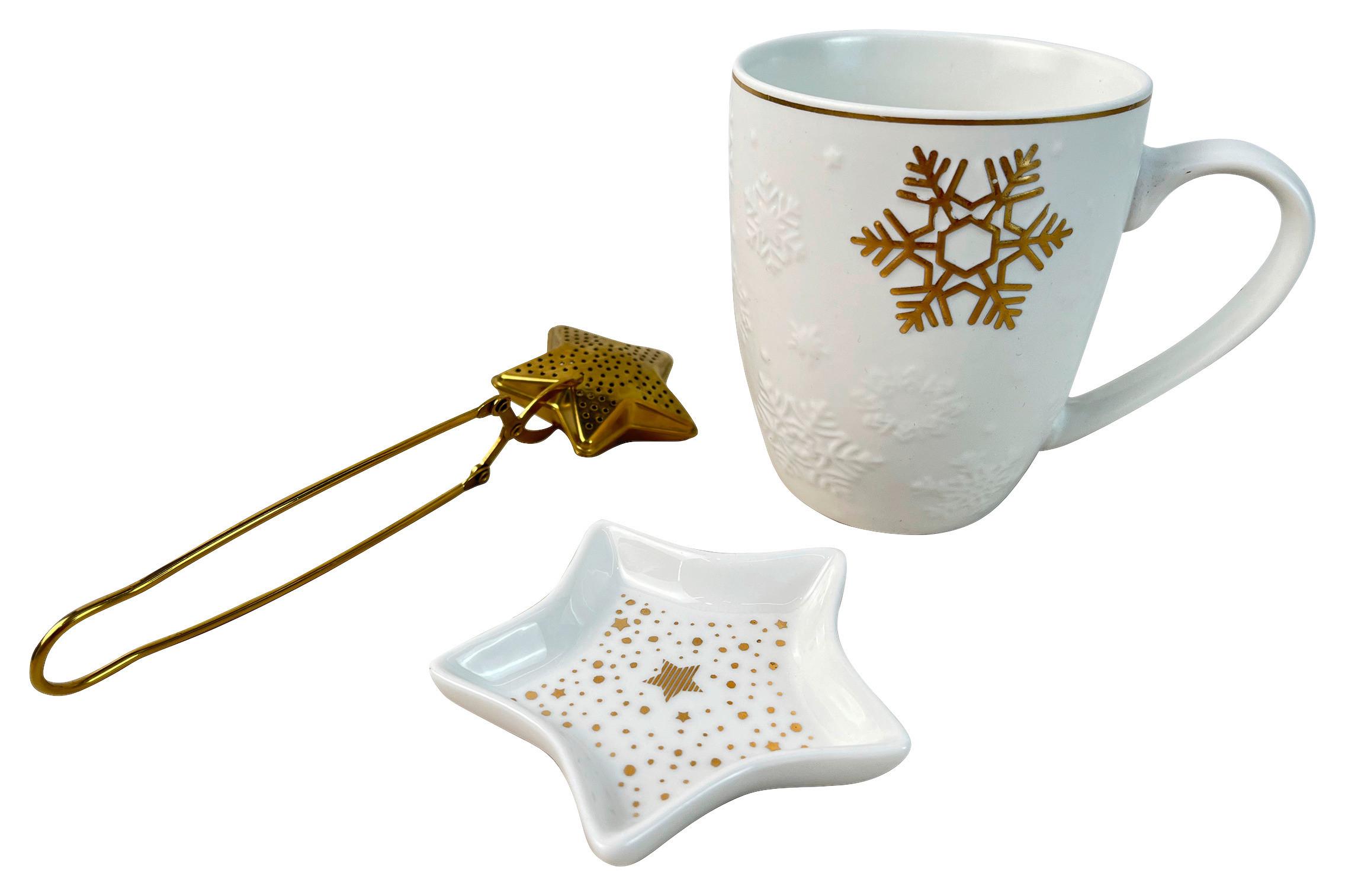 Teeset Christia - Goldfarben/Weiß, Basics, Keramik/Metall - James Wood