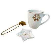 Teeset Christia - Goldfarben/Weiß, Basics, Keramik/Metall - James Wood