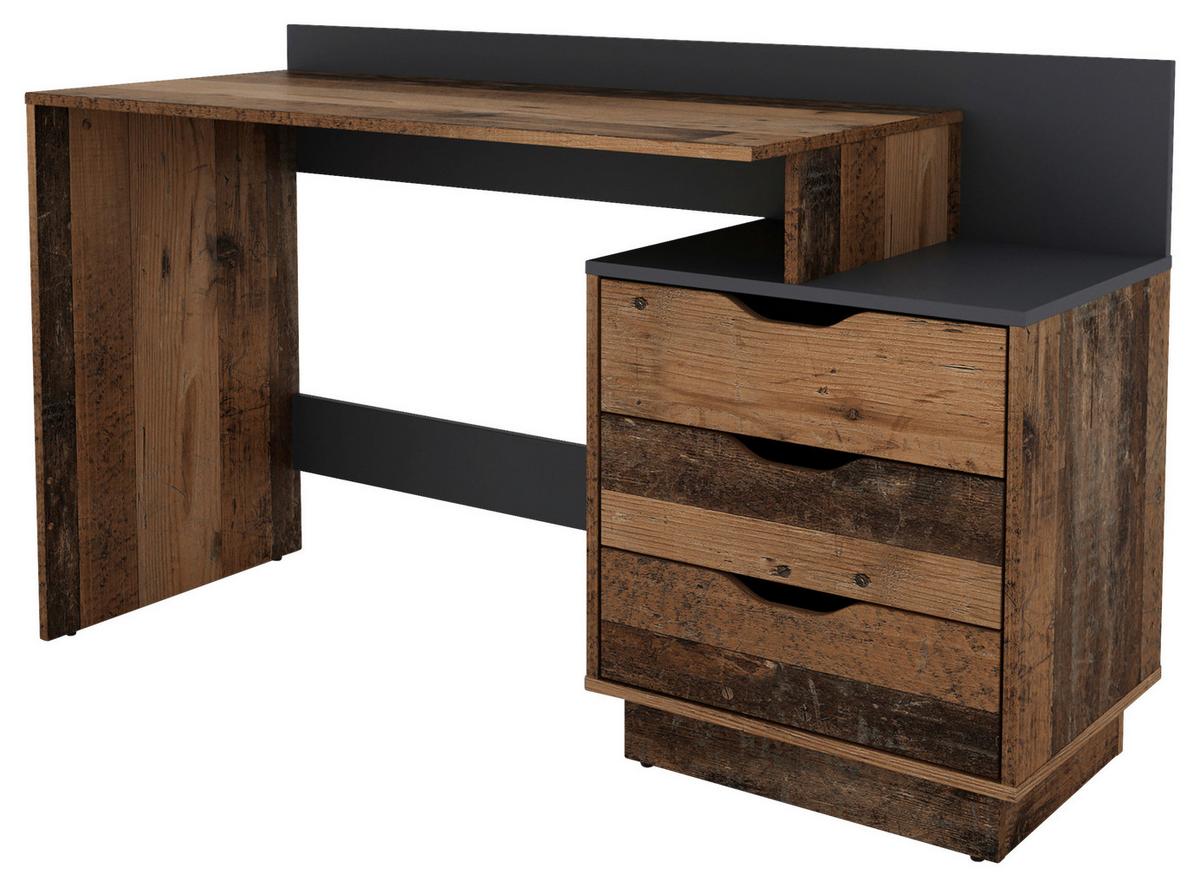 Schreibtisch Belfast - Alteiche/Anthrazit, MODERN, Holzwerkstoff (138/51,5/83,5cm) - MID.YOU