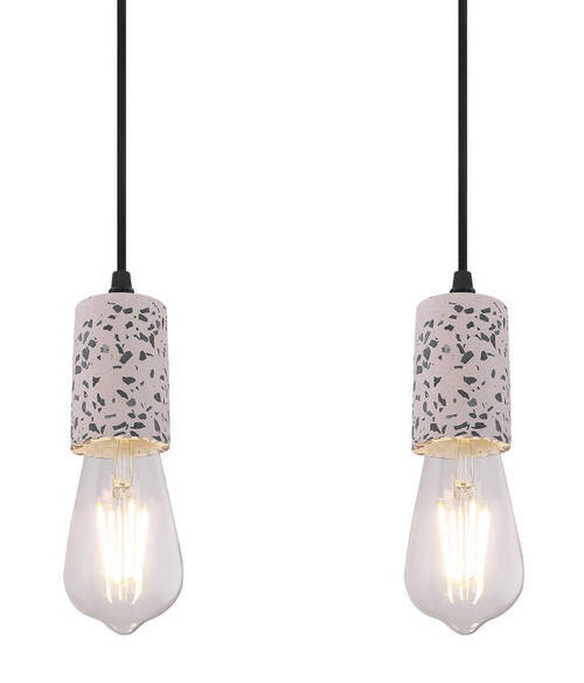 Hängeleuchte Edmund H: 120 cm 4-Flammig, Metall/ Stein - Grau, Basics, Stein/Metall (80/5,5/120cm) - Globo