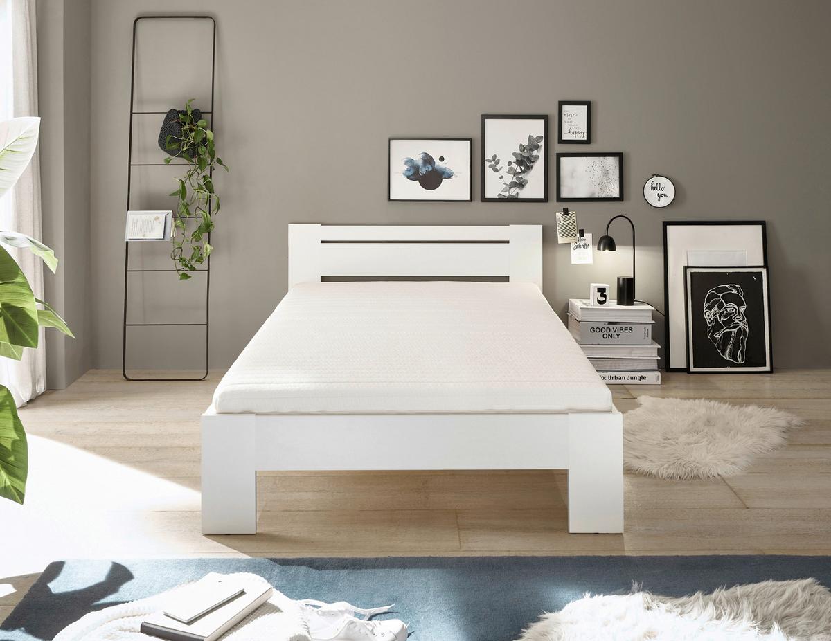 Bett Cannes 120 Weiß 120x200 - Weiß, KONVENTIONELL, Holzwerkstoff (120/200cm) - Ondega