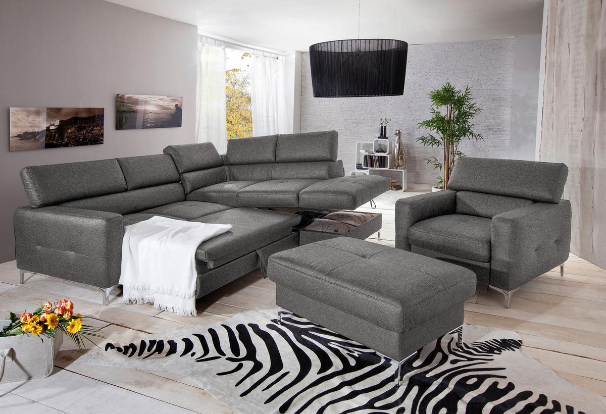 Polstersessel Sammy Braun/grau - Chromfarben/Braun, Design, Textil (99/78-92/106cm) - Livetastic