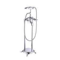Badewannenarmatur Stand-Armatur Retro Eckig - Chromfarben, KONVENTIONELL, Metall (27/106,80/20cm) - Sanotechnik