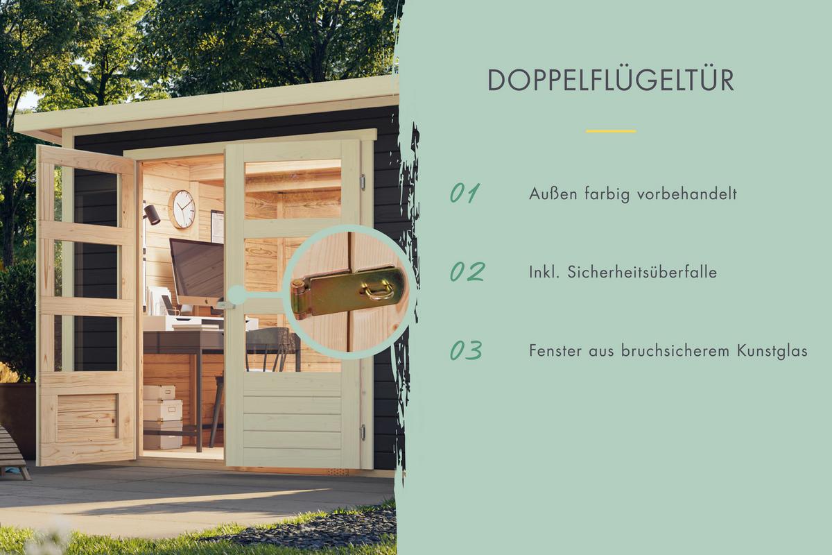 Gartenhaus Bregenz 2 39861 Bregenz 2 - Weiß/Grau, Basics, Holz (213/209/211cm)