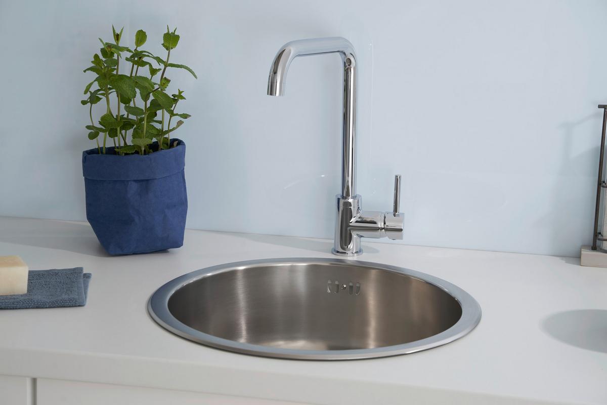 Spüle Respekta Inox Edelstahl Bxt: 44,6x44,6 cm - Edelstahlfarben, Trend, Metall (44,6/17cm) - Respekta