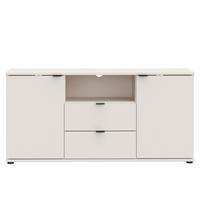 TV diel Ganymede, piesková š: 130cm - čierna/piesková, Modern, kov/kompozitné drevo (129,8/63,1/41,3cm)