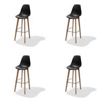 Barhocker-Set Keeve - Schwarz, MODERN, Holz/Kunststoff (47/119/53cm) - MID.YOU