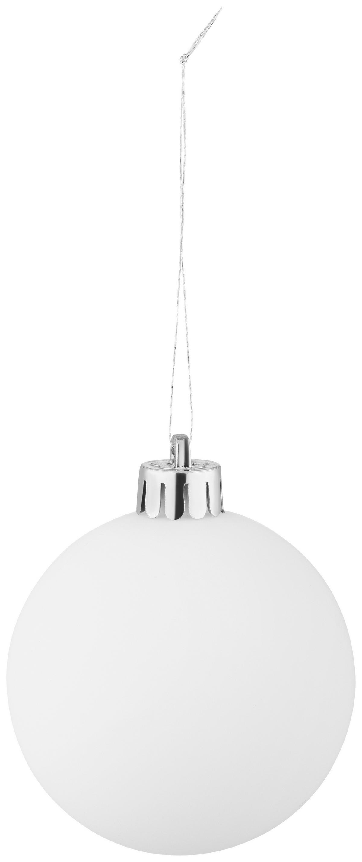 CHRISTBAUMKUGEL-SET Herbert, Weiß, 30-teilig - Weiß, KONVENTIONELL, Kunststoff (6cm) - Luca Bessoni