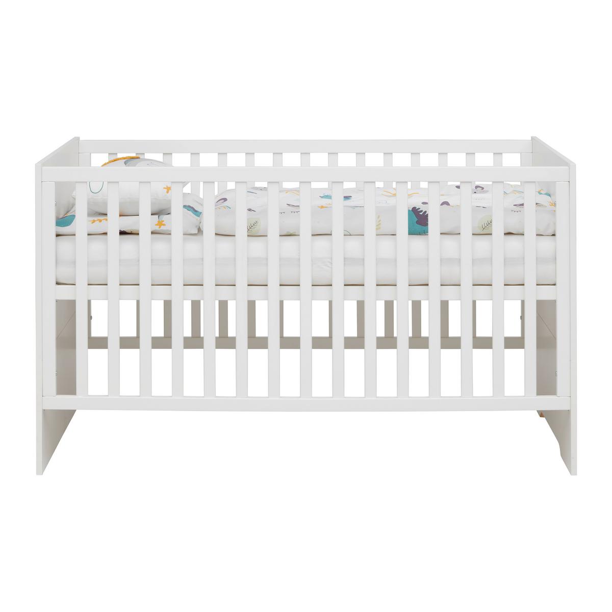 Gitterbett Luna 76x142 Cm Weiß - Weiß, Basics, Holzwerkstoff (76/82/142cm) - Roba