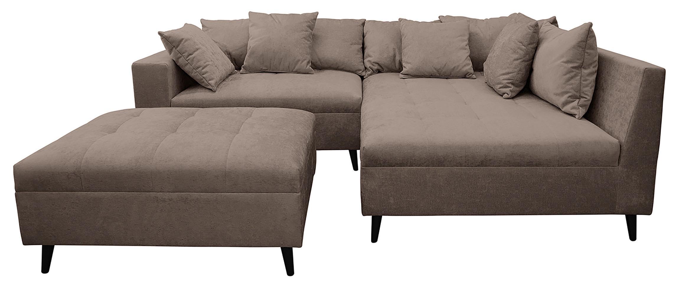 Ecksofa Pruno, Braun S: 247x174 Cm - Schwarz/Braun, Design, Textil (247/174cm) - MID.YOU