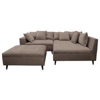 Ecksofa Pruno, Braun S: 247x174 Cm - Schwarz/Braun, Design, Textil (247/174cm) - MID.YOU