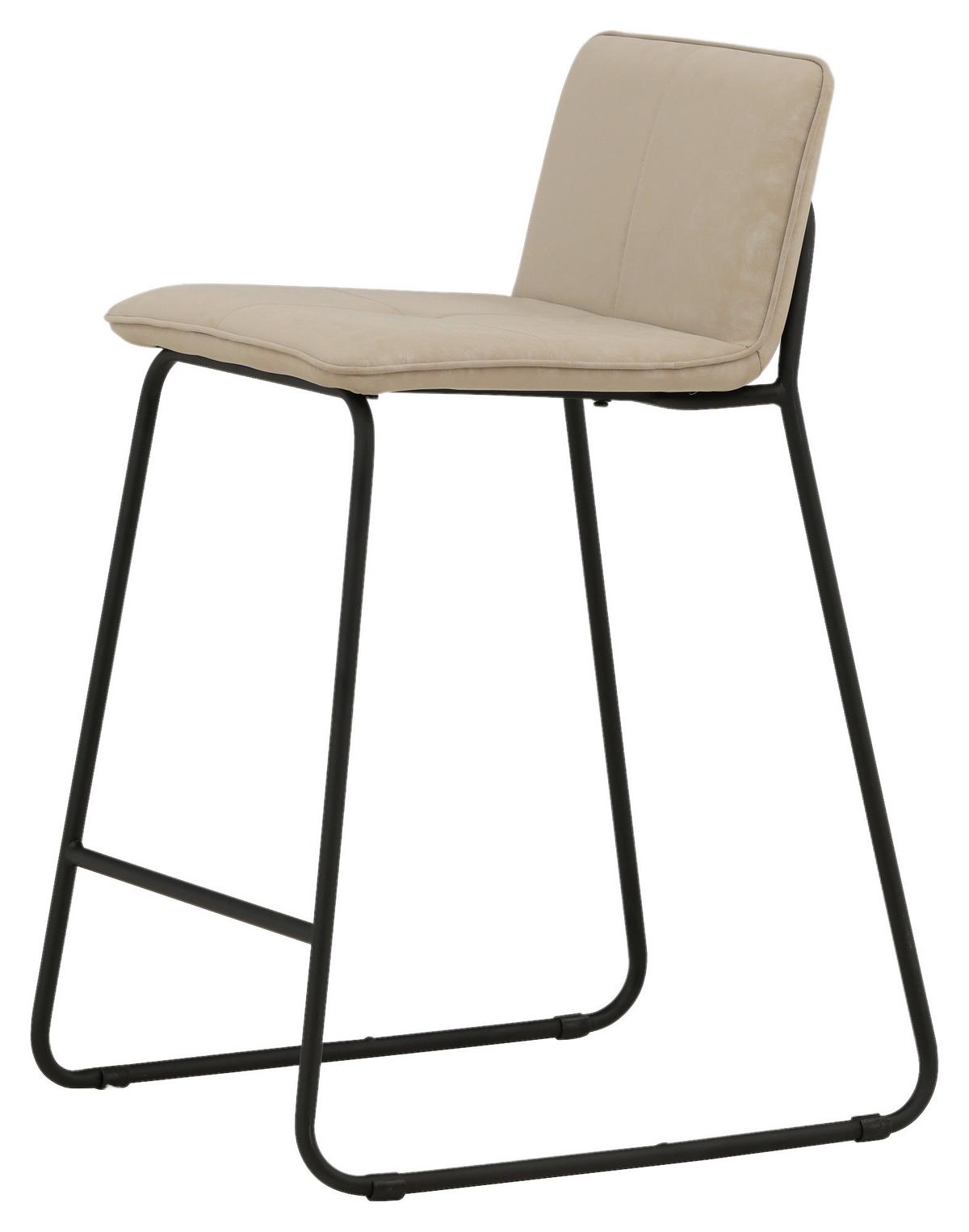 Barhocker-set Bisbee - Beige/Schwarz, Design, Textil/Metall (41/84/50cm) - Livetastic