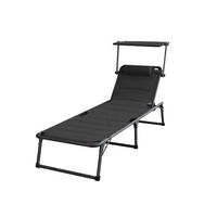 Sonnenliege Ph-Alu-Sl-Black - Schwarz, Basics, Kunststoff/Textil (193/32/67cm)