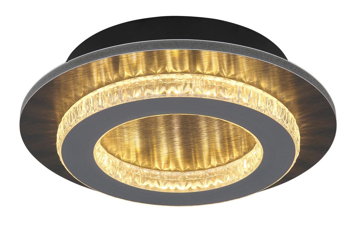 STROPNÉ LED SVIETIDLO JAYDEN - číra/čierna, Design, kov/plast (20/5,5cm) - Globo