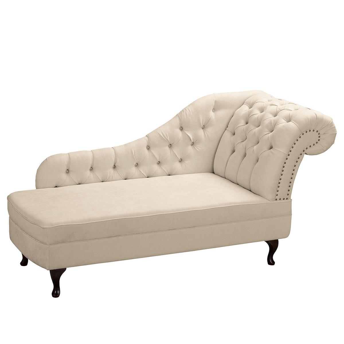 Récamiere Pako Creme B: 185cm - Creme/Braun, Design, Textil (185/93/75cm) - Livetastic