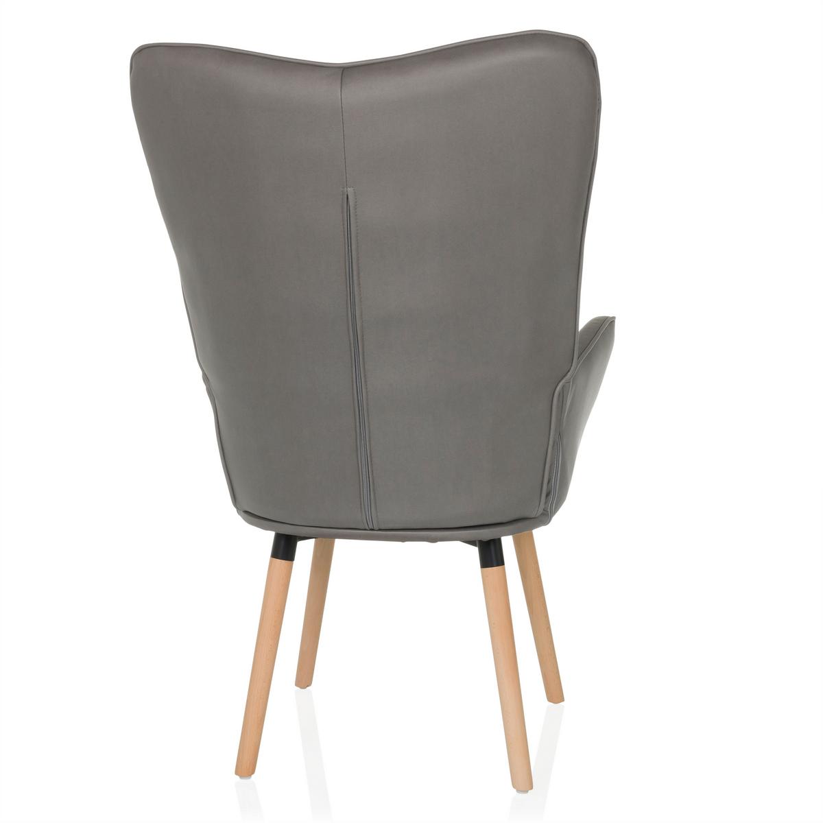 Ohrensessel Havenio I Grau B: 70 cm - Buchefarben/Grau, MODERN, Textil (70/106/75cm) - MID.YOU