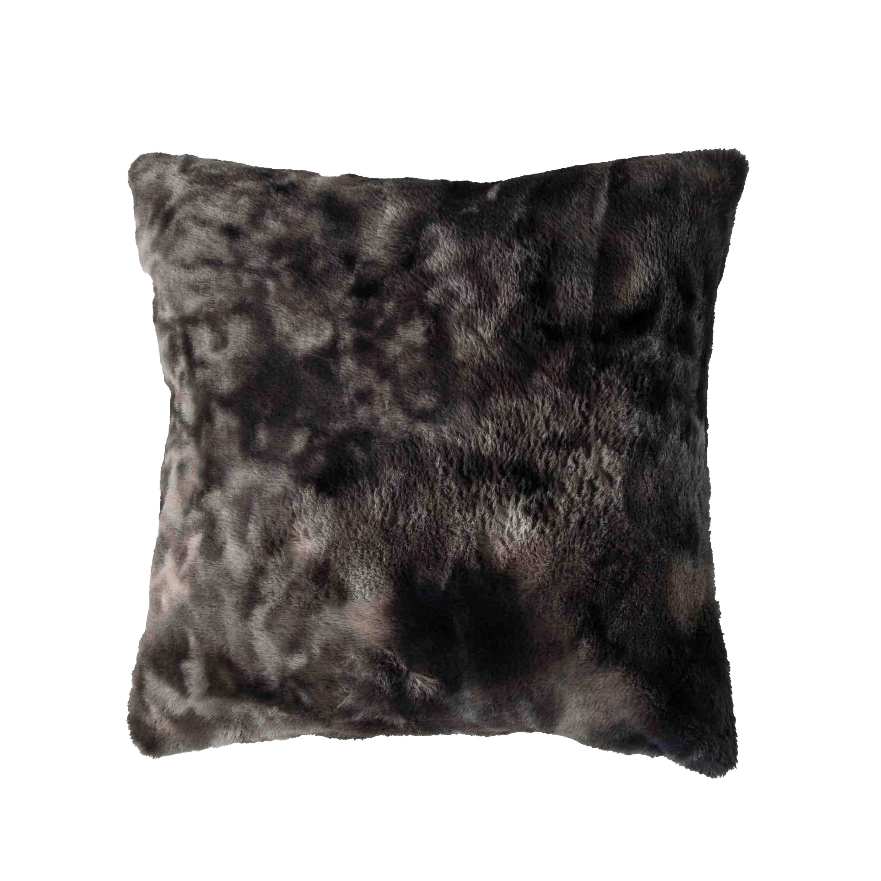 Műszőrme Díszpárna Dina Kb. 45/45cm - antracit, Modern, textil (45/45cm) - Luca Bessoni