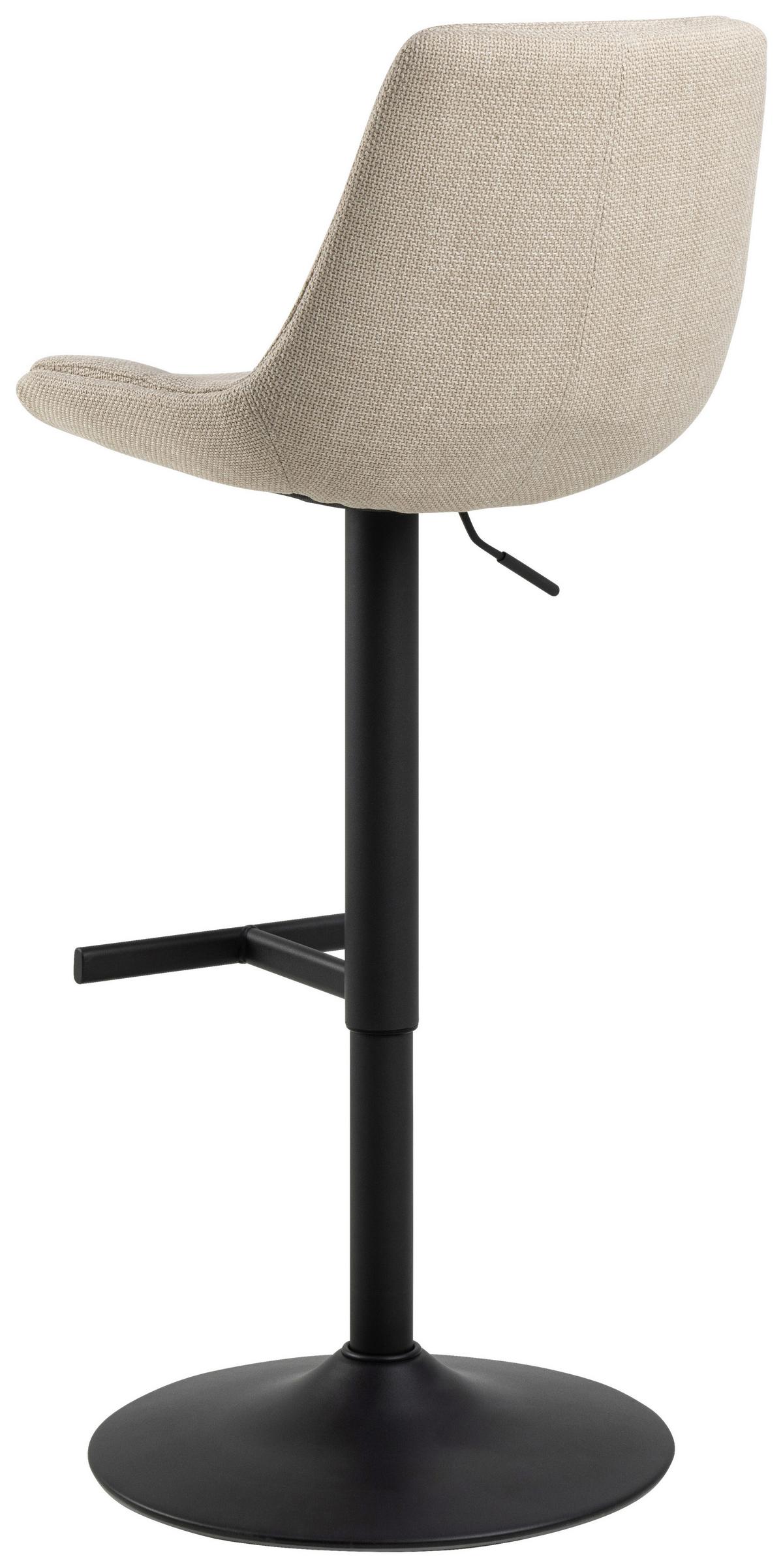 Barhocker Adisa - Beige/Schwarz, Design, Textil/Metall (47/95/52,5cm) - MID.YOU