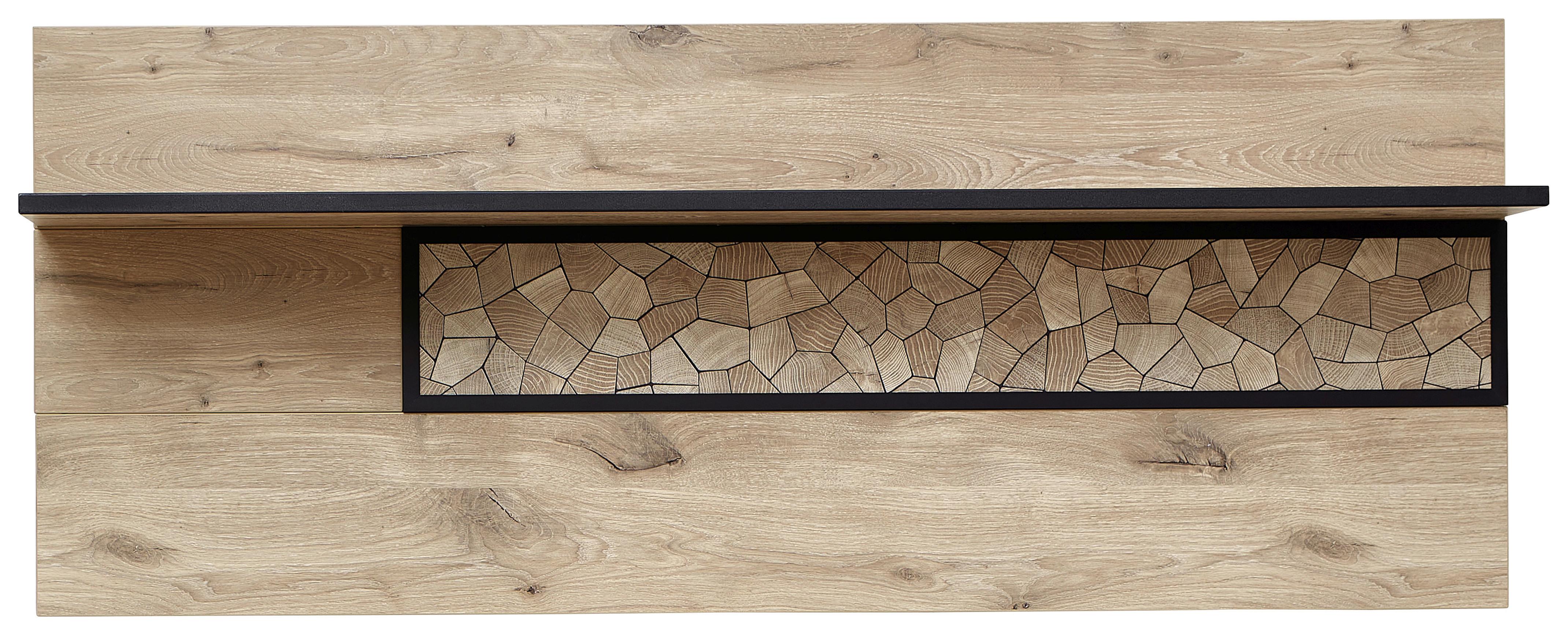 WANDBOARD RUBEN - Eichefarben/Schwarz, KONVENTIONELL, Holzwerkstoff (160/64/24cm) - Livetastic