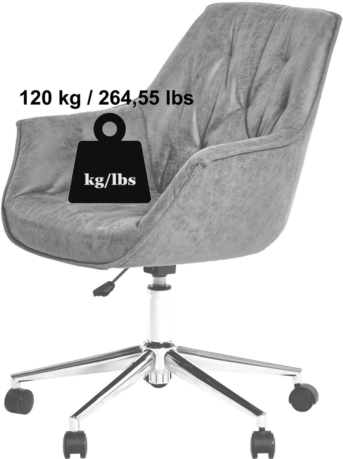 Drehstuhl Boss Worx - Chromfarben/Schwarz, MODERN, Kunststoff/Textil (61/61/84cm) - Livetastic