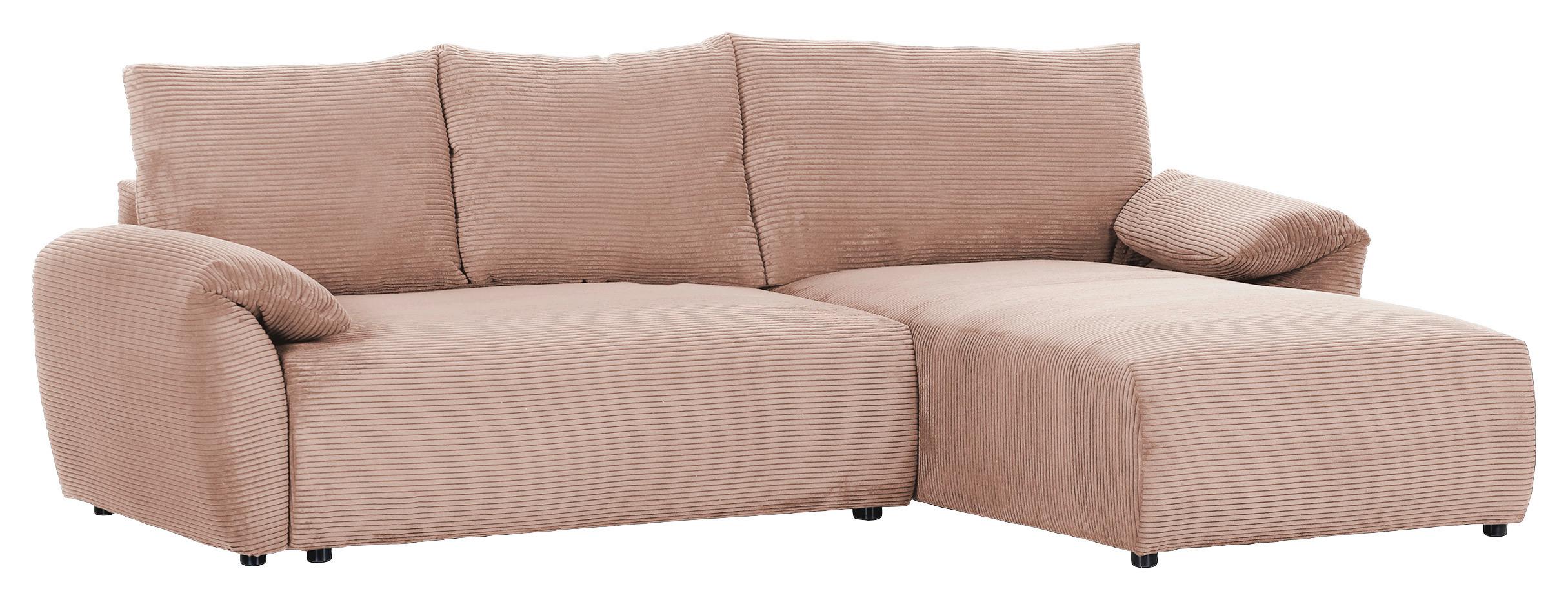 Ecksofa Cuty Altrosa S: 266x180 cm - Schwarz/Altrosa, KONVENTIONELL, Textil (266/180cm) - MID.YOU