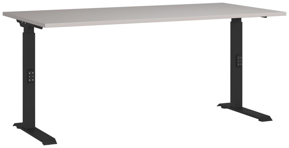 Schreibtisch Schwarz/Kaschmir L: 160cm - Kaschmir/Schwarz, MODERN, Holzwerkstoff/Metall (160/80/68-91cm) - Germania