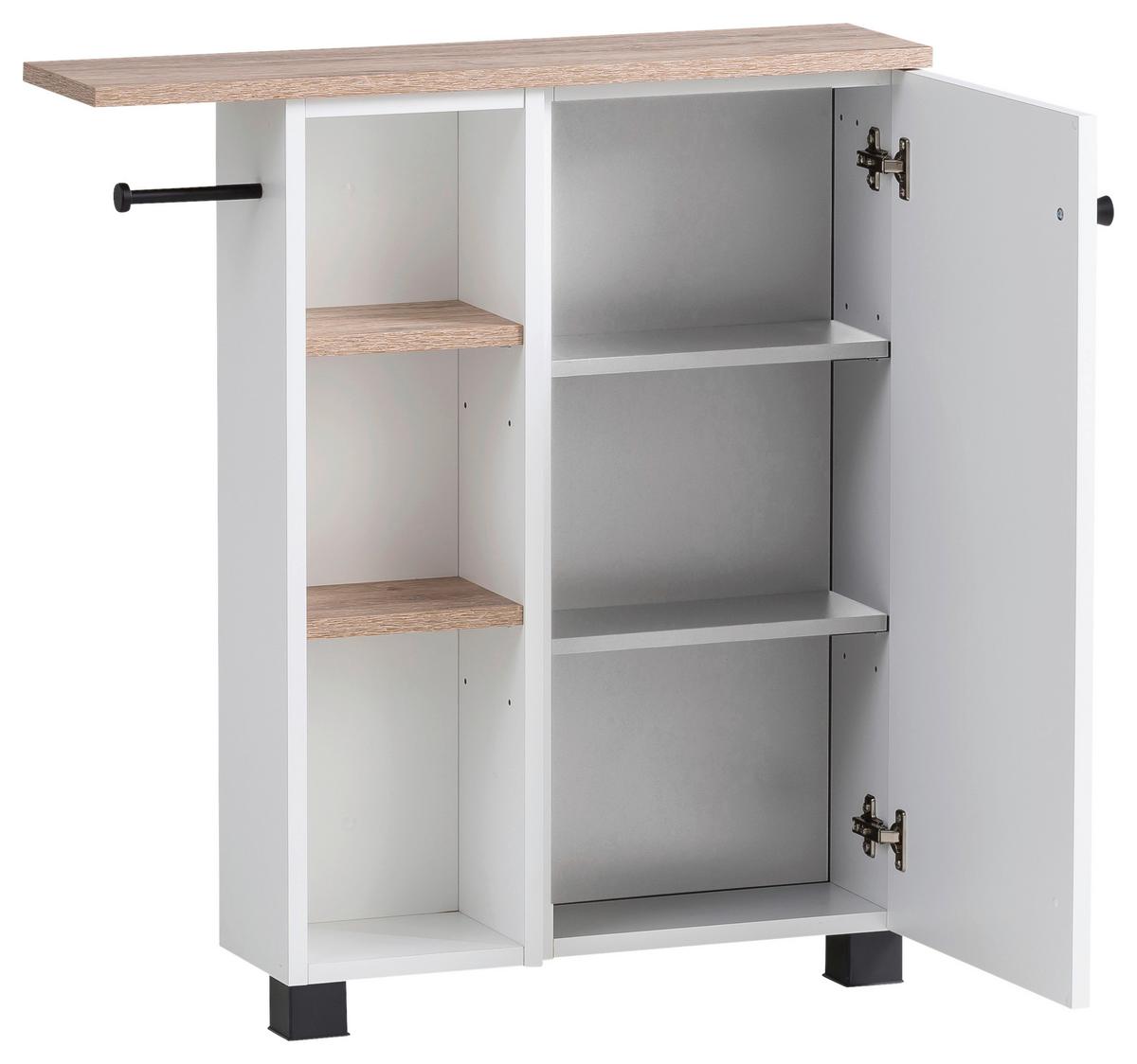 Unterschrank Balto - Wildeiche/Schwarz, MODERN, Holzwerkstoff (70,7/77/17cm) - MID.YOU