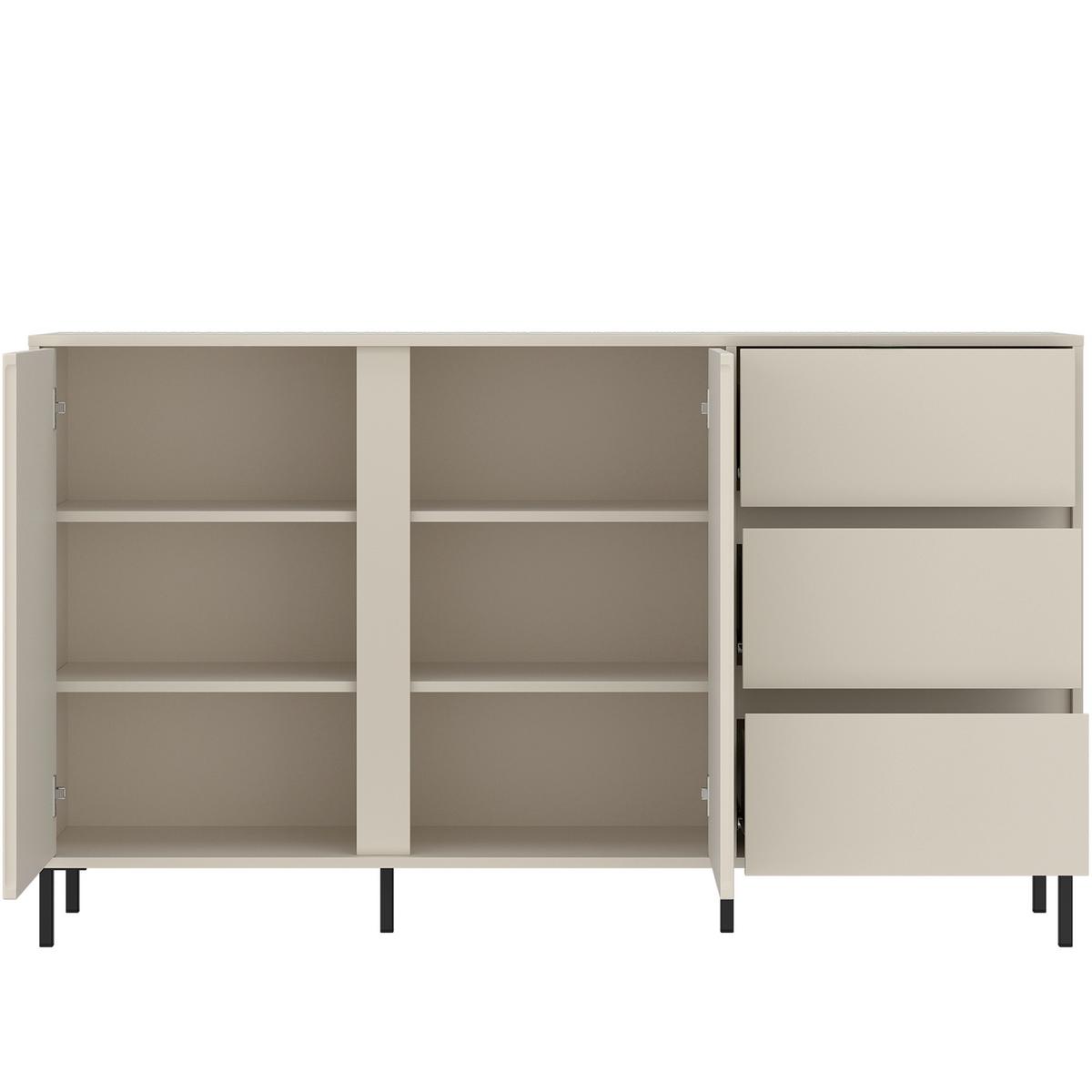 Kommode Avenale Kaschmir B: 157,8 Cm - Kaschmir/Schwarz, Trend, Holzwerkstoff (157,8/91,6/40cm)