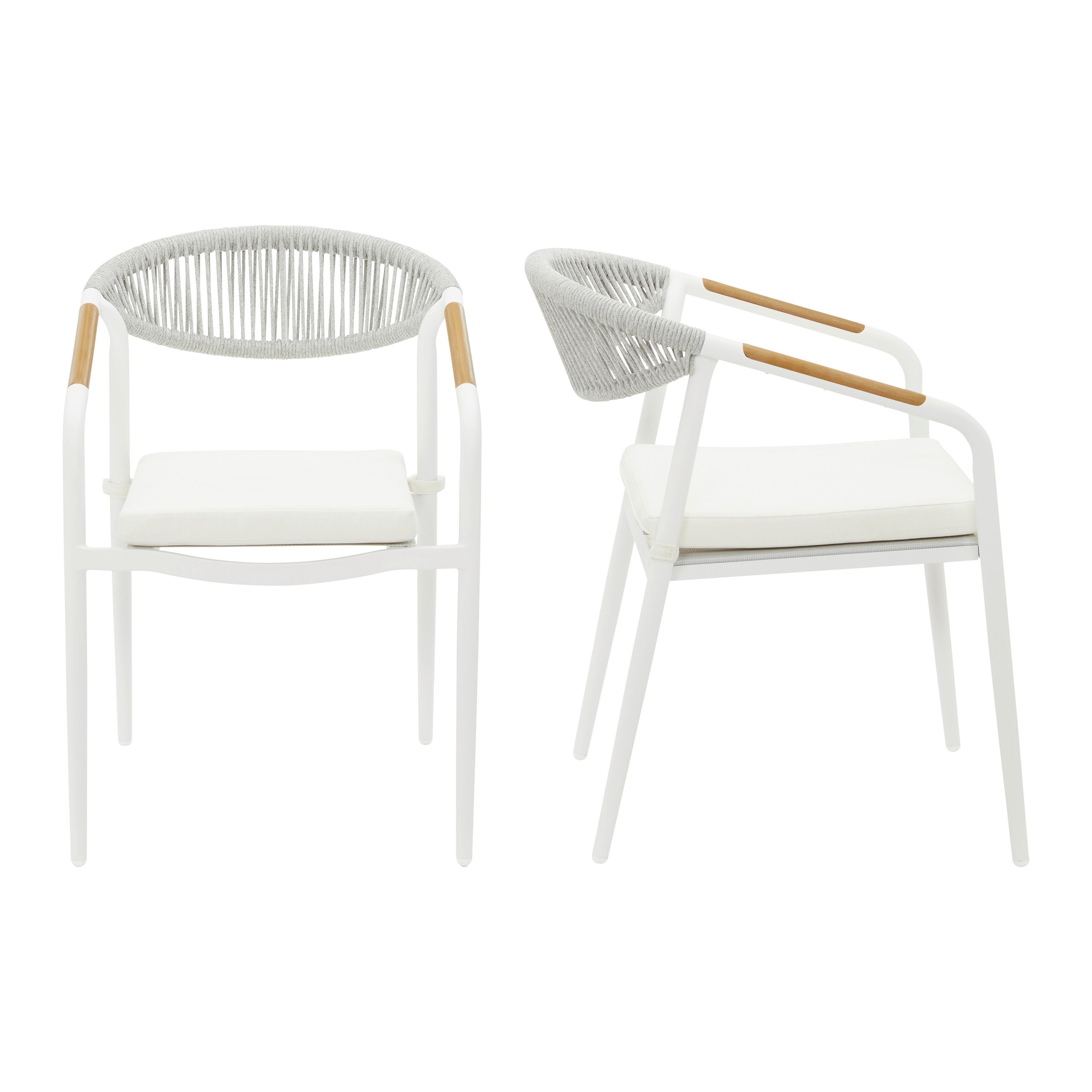 Sada Zahradních Křesel Benicio - bílá/světle šedá, Moderní, kov/textil (56/80/64cm) - Bessagi Garden