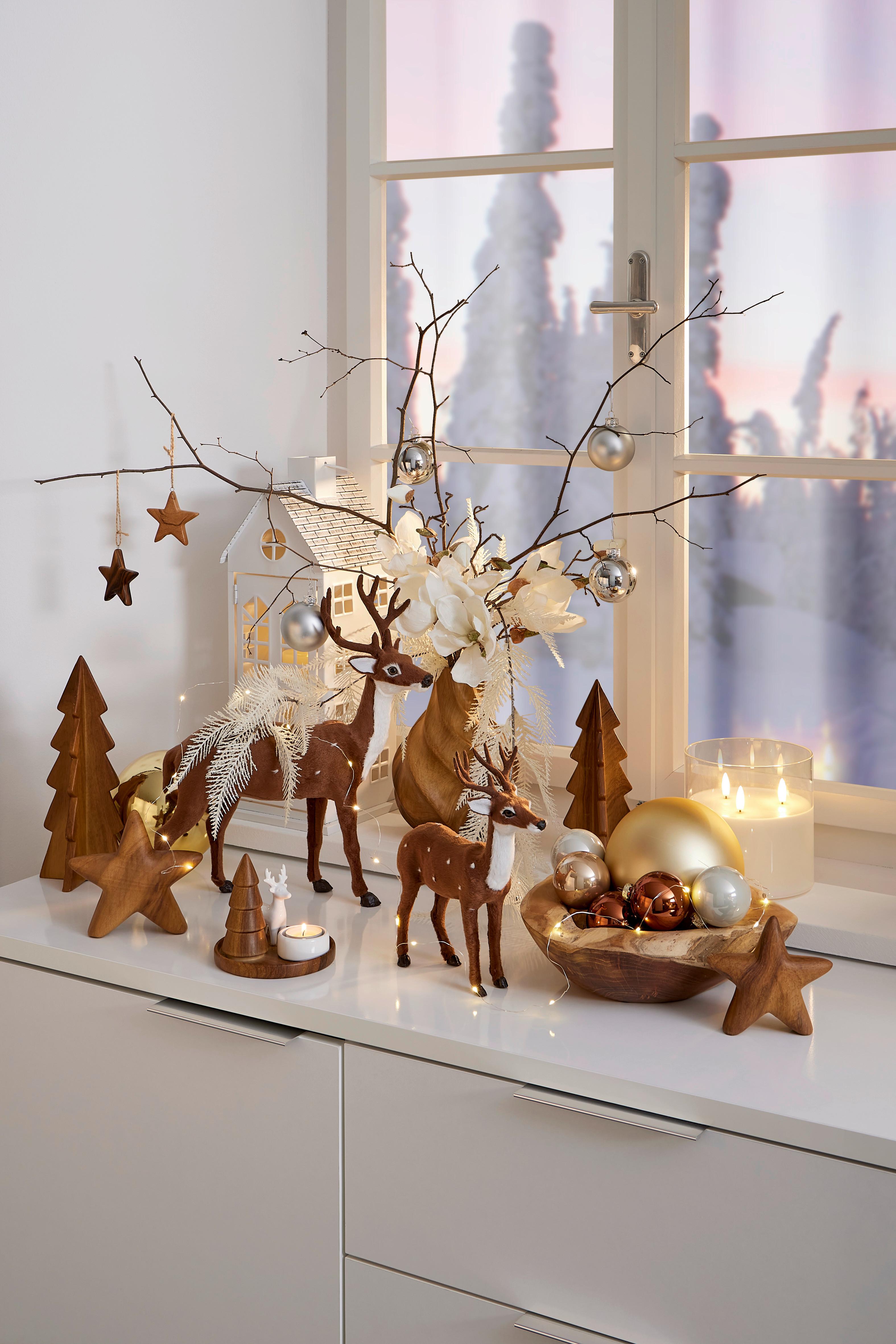 LED-Kerze Ingrid - Klar/Weiß, Basics, Glas/Naturmaterialien (15/15cm) - James Wood