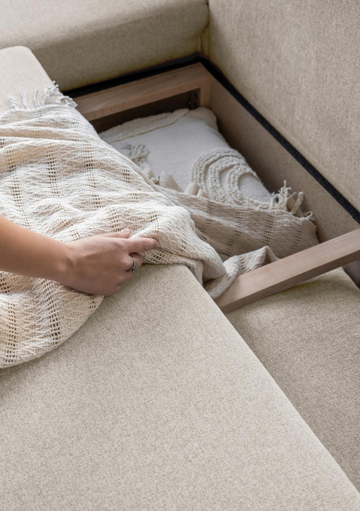 Ecksofa Scanddic Lagom Beige S: 202x242 cm - Beige/Naturfarben, Textil (202/242cm) - MID.YOU