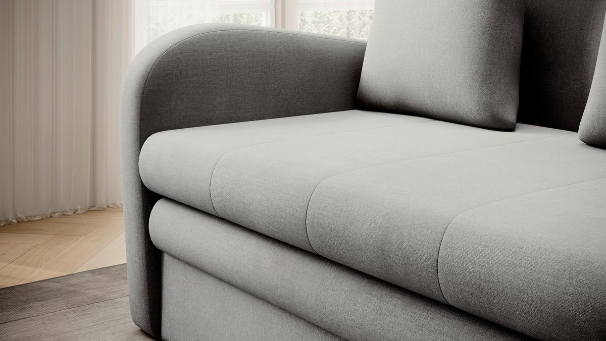 Schlafsofa Ario Grau, B: 244 Cm - Hellgrau/Schwarz, Design, Textil (244/97/97cm) - MID.YOU