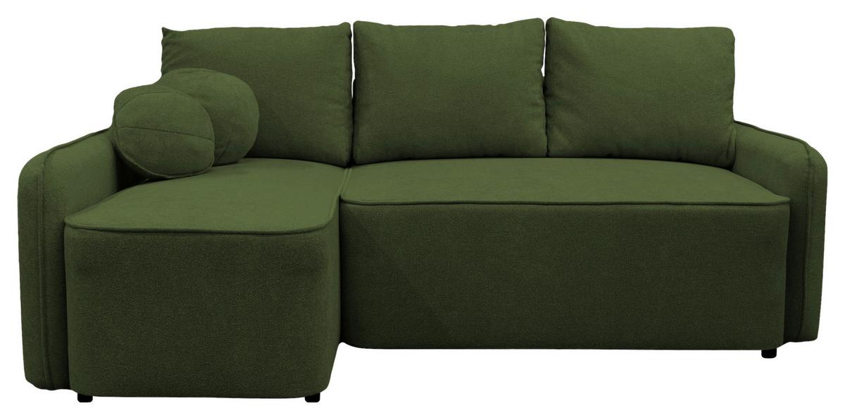 Ecksofa Fancy Grün 143x209 cm - Schwarz/Grün, Design, Textil (143/209cm) - MID.YOU