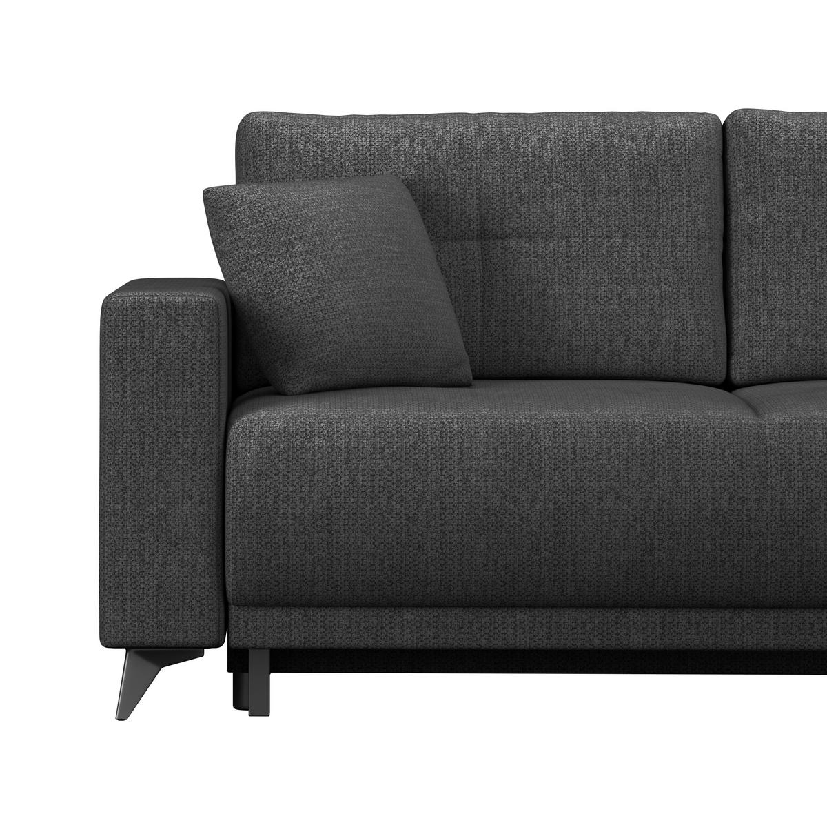 Rohová sedačka TEXAS, pravá, antracitová - černá/šedavě hnědá, Konvenční, dřevo (259/203cm) - Based