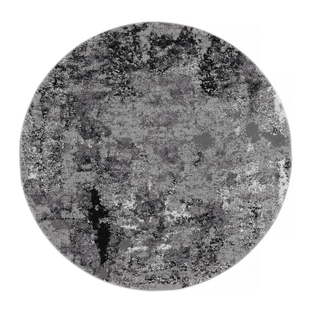 Webteppich Grau Timeline Quantum Grau Rund Ø 240 cm - Dunkelgrau/Hellgrau, Design, Textil (240cm) - Novel