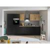 Küchenblock Turin Schwarz/eiche Dekor B: 330 Cm - Schwarz/Eiche Artisan, Basics, Holzwerkstoff (330cm) - MID.YOU