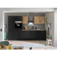 Küchenblock Turin Schwarz/eiche Dekor B: 330 Cm - Schwarz/Eiche Artisan, Basics, Holzwerkstoff (330cm) - MID.YOU