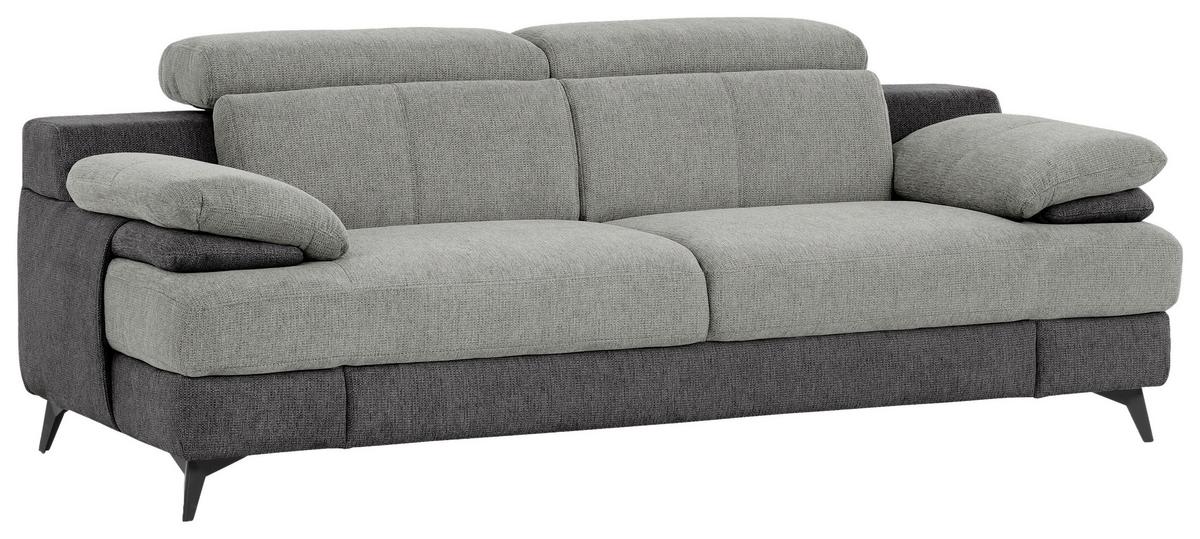 3-sitzer-sofa Titus Hellgrau/dunkelgrau - Dunkelgrau/Hellgrau, Design, Textil (225/80/104cm) - Livetastic