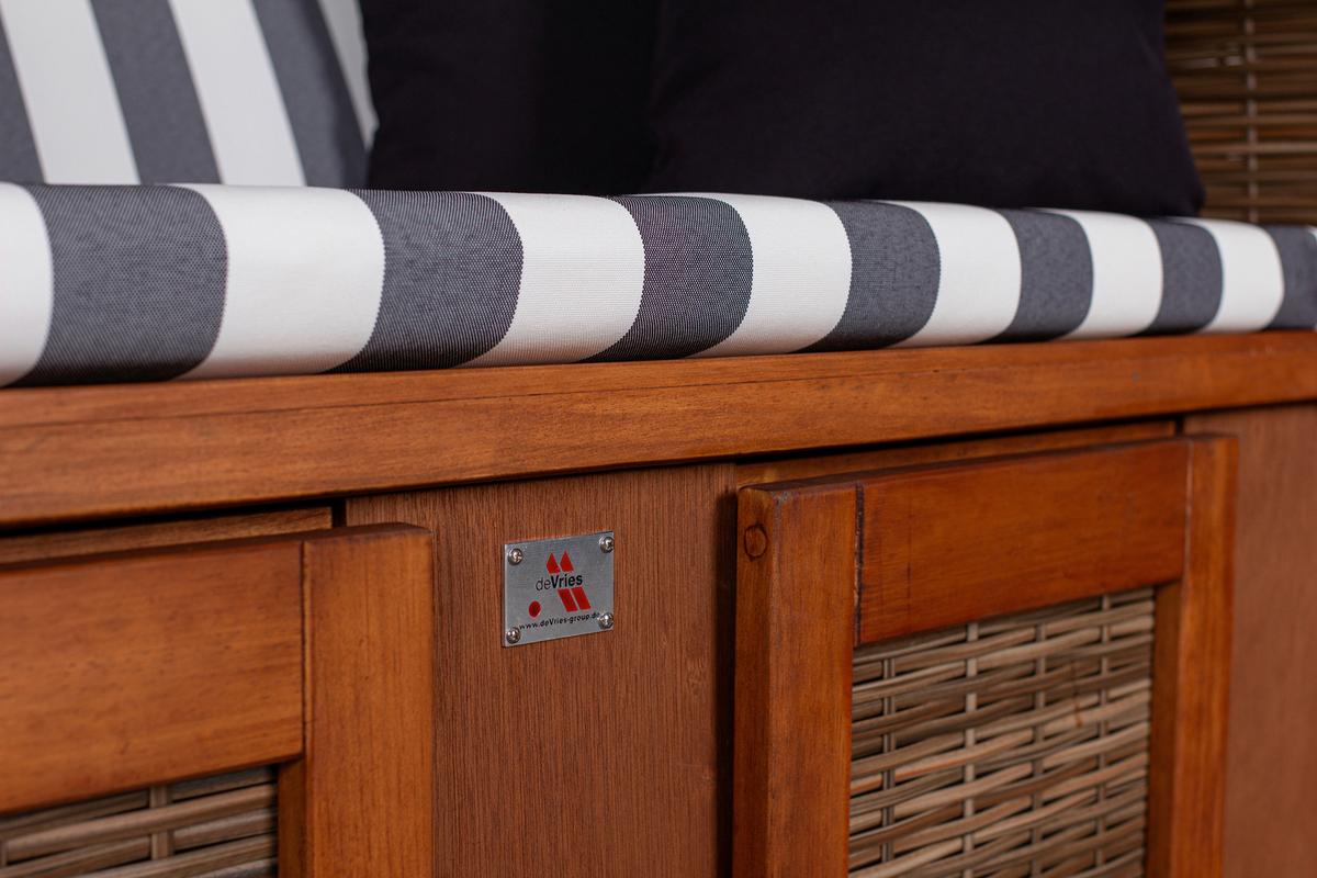 Strandkorb Pure Braun - Braun, LIFESTYLE, Holz/Textil (120/160/80cm)