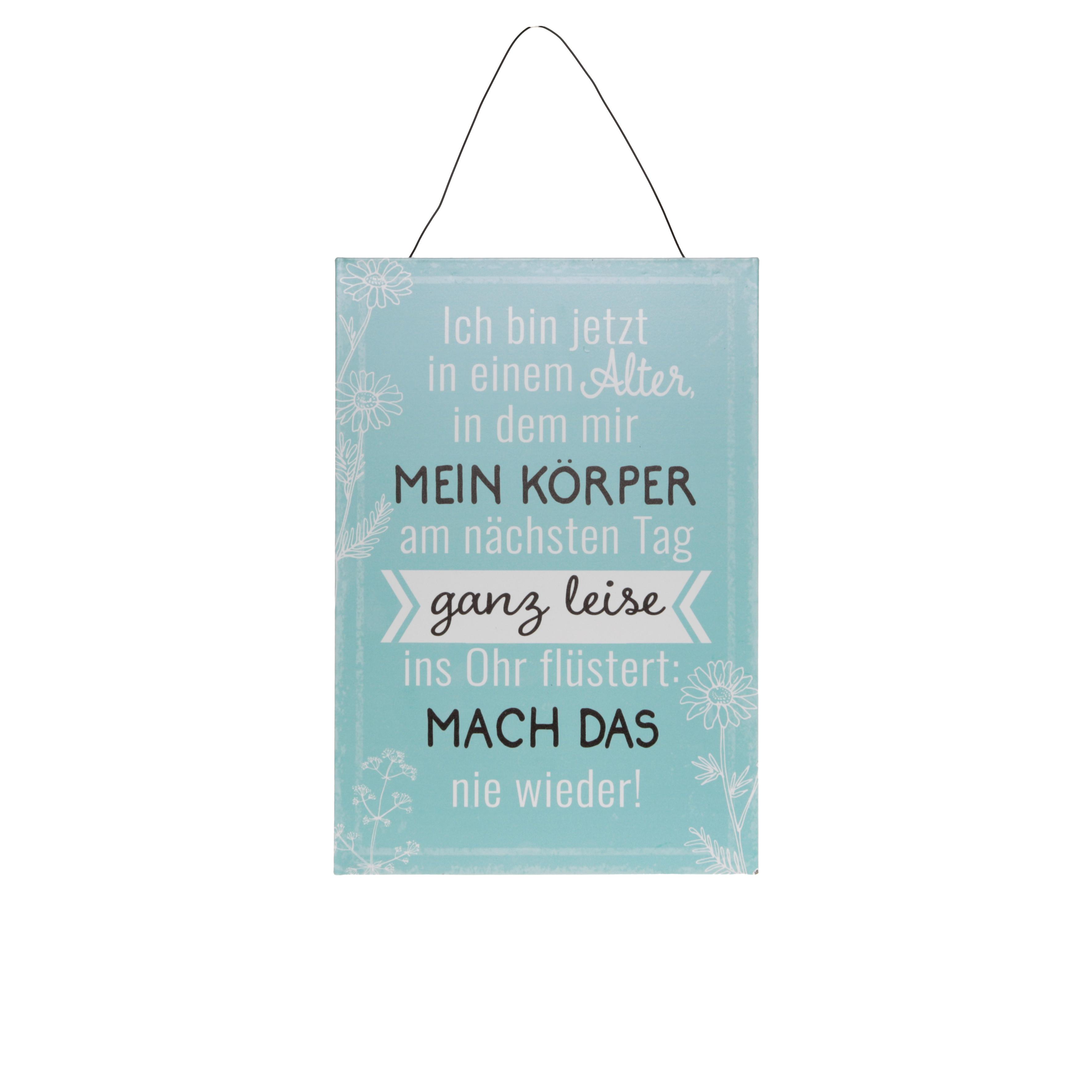 Dekoschild Emma - Hellblau, Basics, Metall (22/32cm)