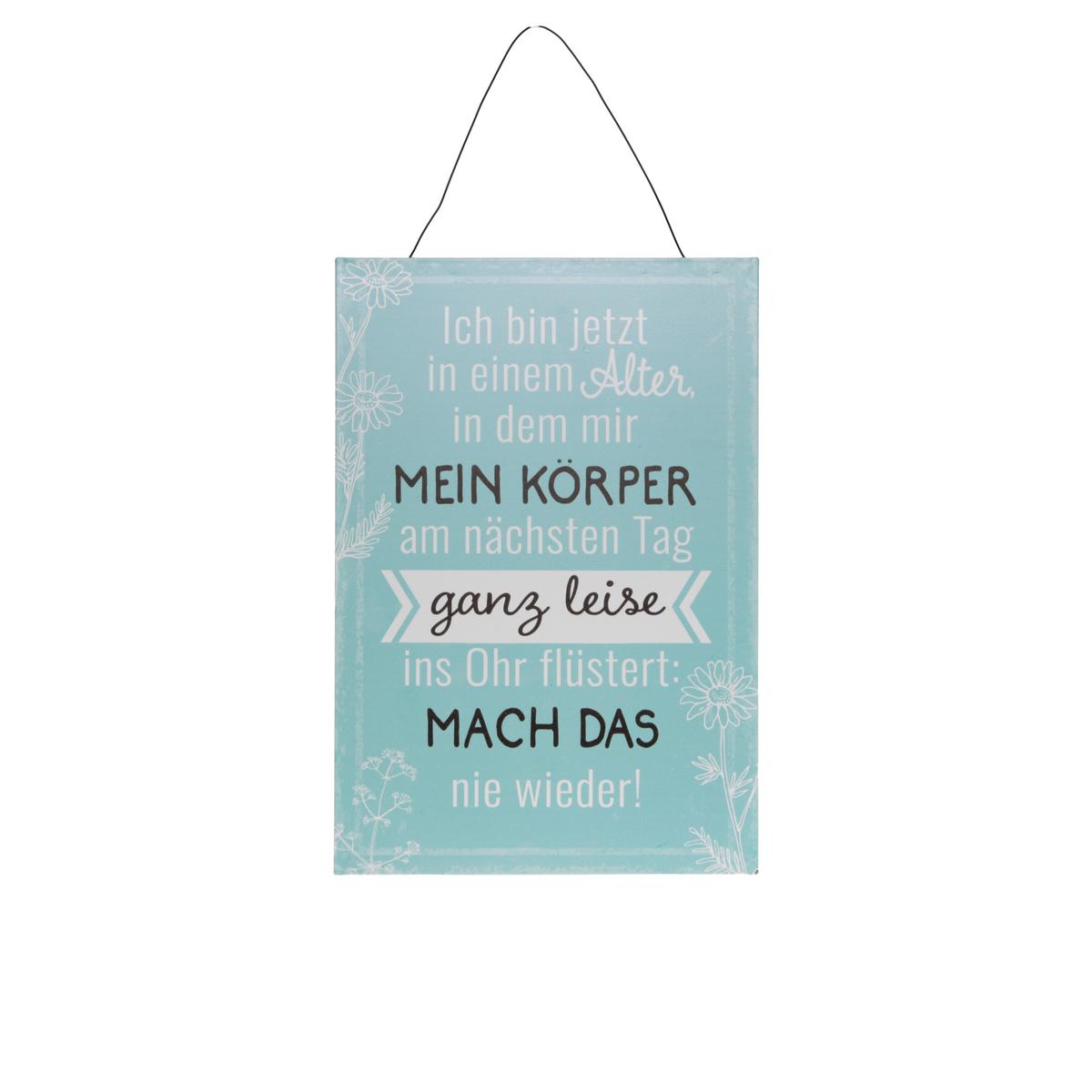 Dekoschild Emma - Hellblau, Basics, Metall (22/32cm)