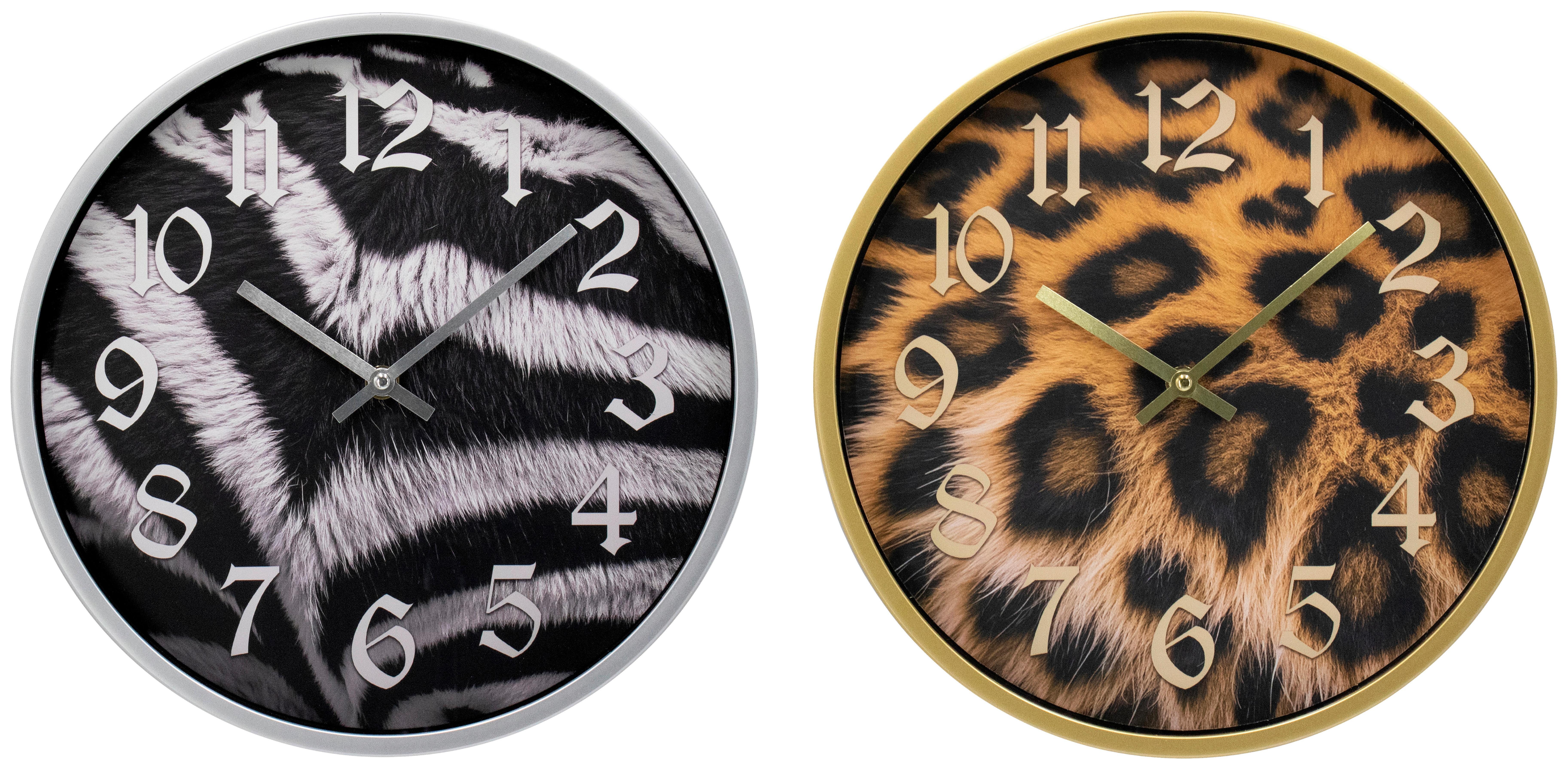 Wanduhr Leon - Silberfarben/Goldfarben, KONVENTIONELL, Glas/Papier (30/4cm) - Ondega