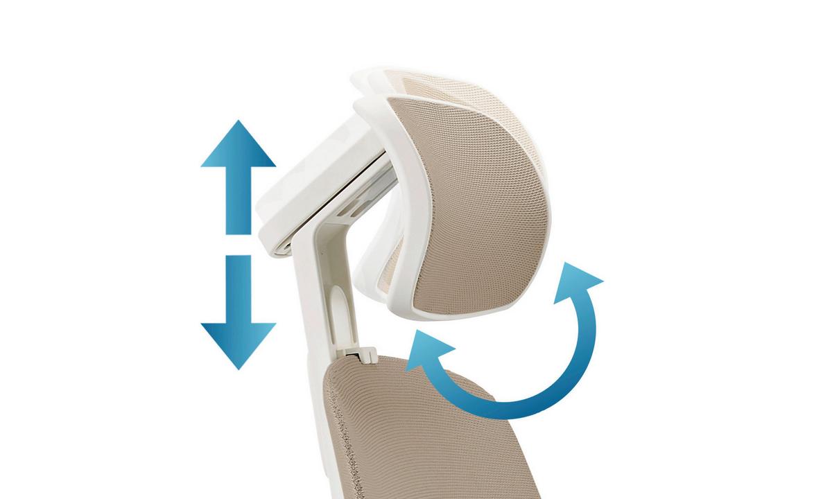 Drehstuhl Skandis Pro Weiß/Beige B: 71cm - Beige/Weiß, MODERN, Kunststoff/Textil (71/131/66cm) - MID.YOU