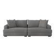 Megasofa Pelle-Megasofa - Wengefarben/Anthrazit, Trend, Textil (261/124cm) - Luca Bessoni