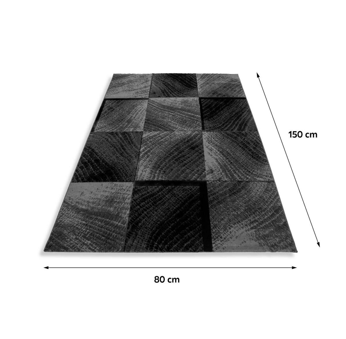 Webteppich Schwarz Naturfaser Plus 80x150 cm - Schwarz, Design, Textil (80/150cm)