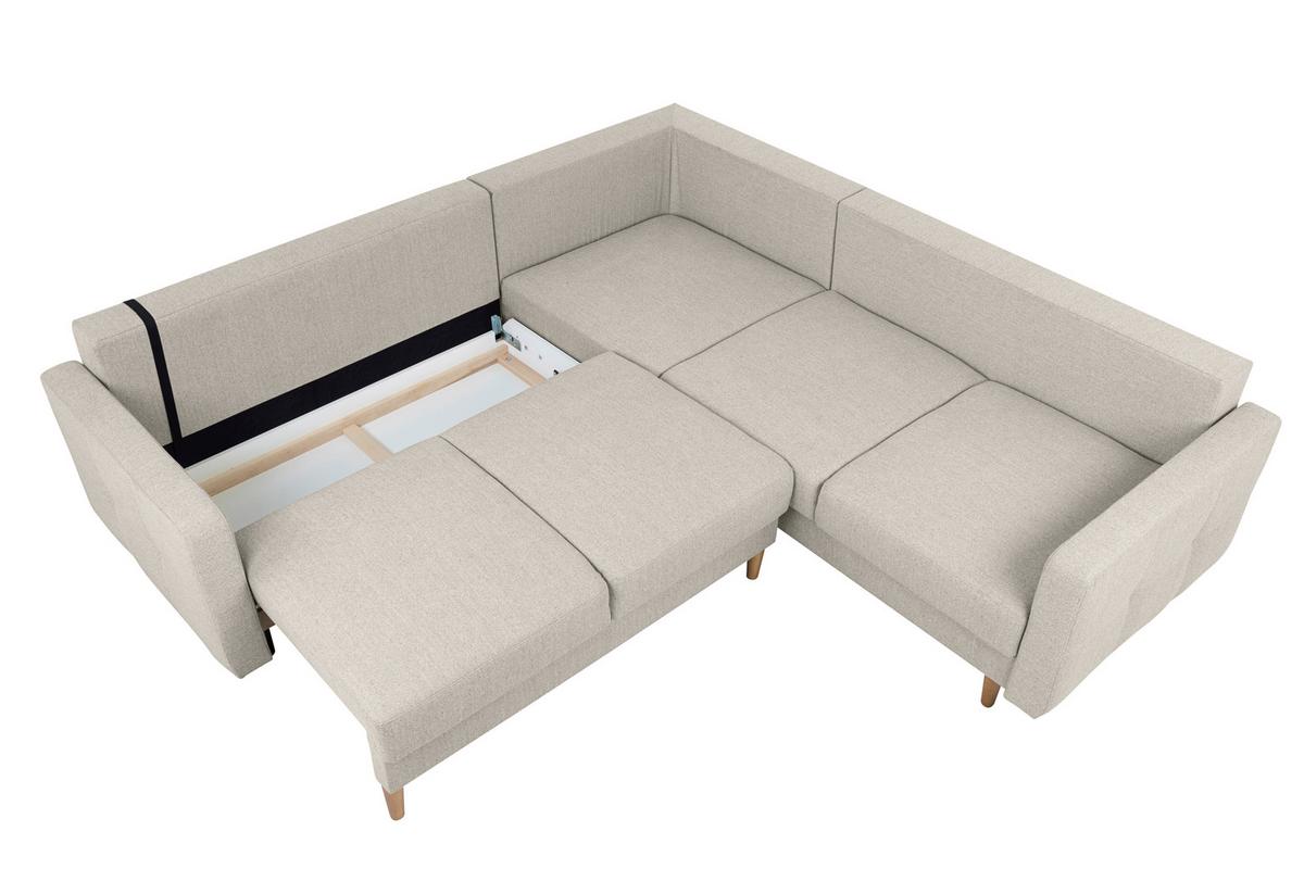 Ecksofa Noret, Beige S: 242x242 Cm - Beige/Buchefarben, Design, Textil (242/242cm) - MID.YOU