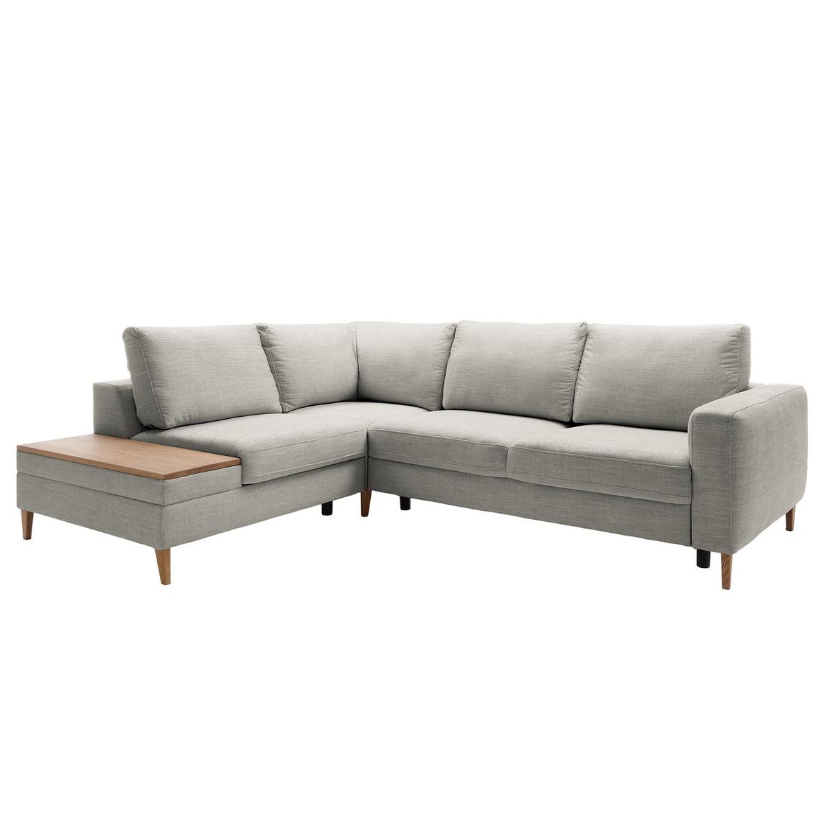 Ecksofa Alika, Grau S: 204x260 cm - Eschefarben/Grau, MODERN, Textil (204/260cm) - Trendmanufaktur